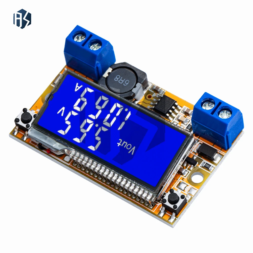 1 peça display duplo dc 5-23v a 0-16.5v 3a max step down fonte de alimentação conversor buck ajustável lcd regulador de tensão step-down