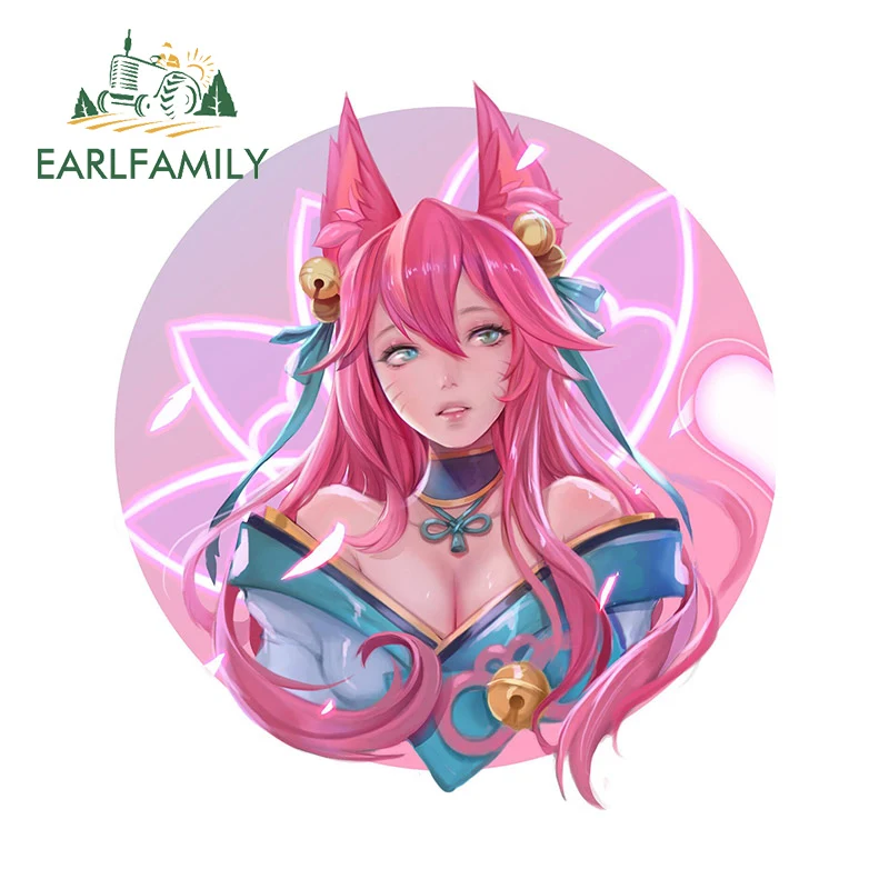 EARLFAMILY 13cm x 11.8cm for Ahri Car Sticker Car Door Protector Decal Vinyl Personality Sunscreen Waterproof Motorcycle Decor