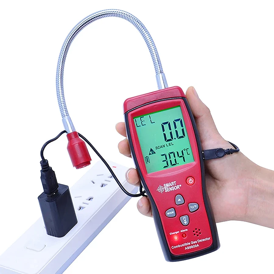 Portable Gas Leak Locator Analyzer Combustion Detector Smart Sensor Natural Gas Leak Locator Analyzer AS8800A