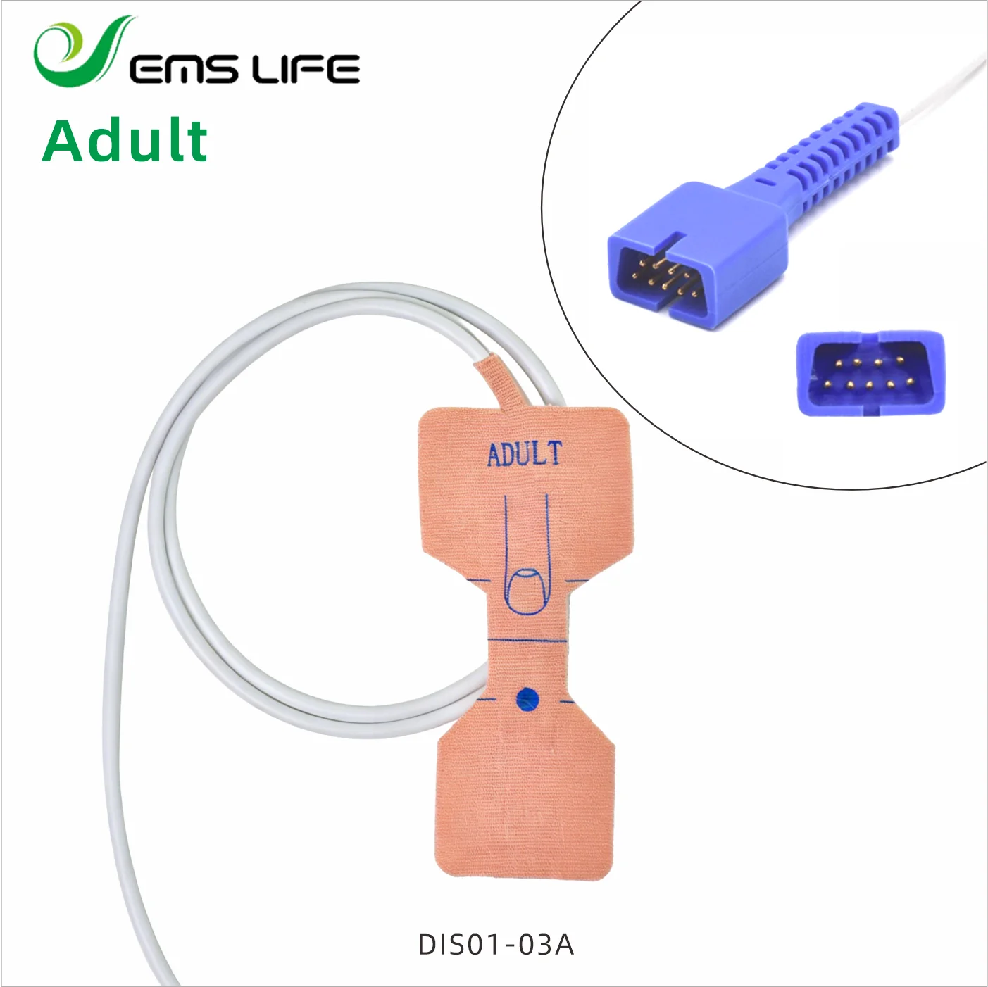 EMSLIFE 5PCS Packing Disposable Spo2 Sensor Compatible for nell-cor DS-100A DOC-10 MAXA MAXN MAXC patient monitor