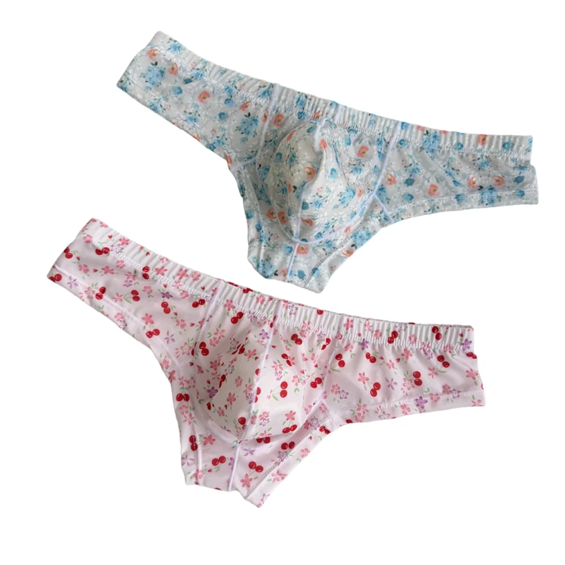 Men Sexy Underwear Man Flowers Print Thong Lingerie Sissy G-Strings Breathable T-Back for Men Low Rise Mini Boxers Cuecas