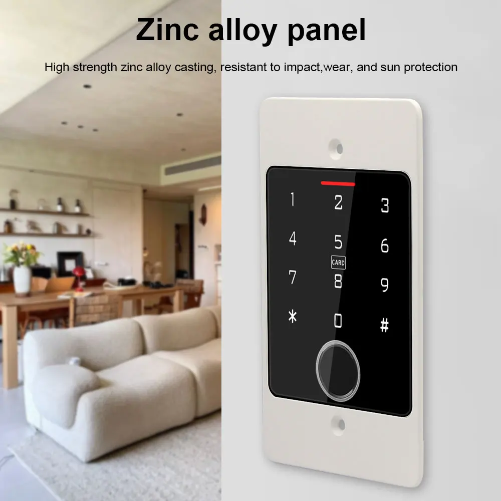 WIFI Tuya Smart App Fingerprint Keypad RFID EM/IC Door Opener Metal Keyboard Standalone with Embedded Design Wiegand Controller