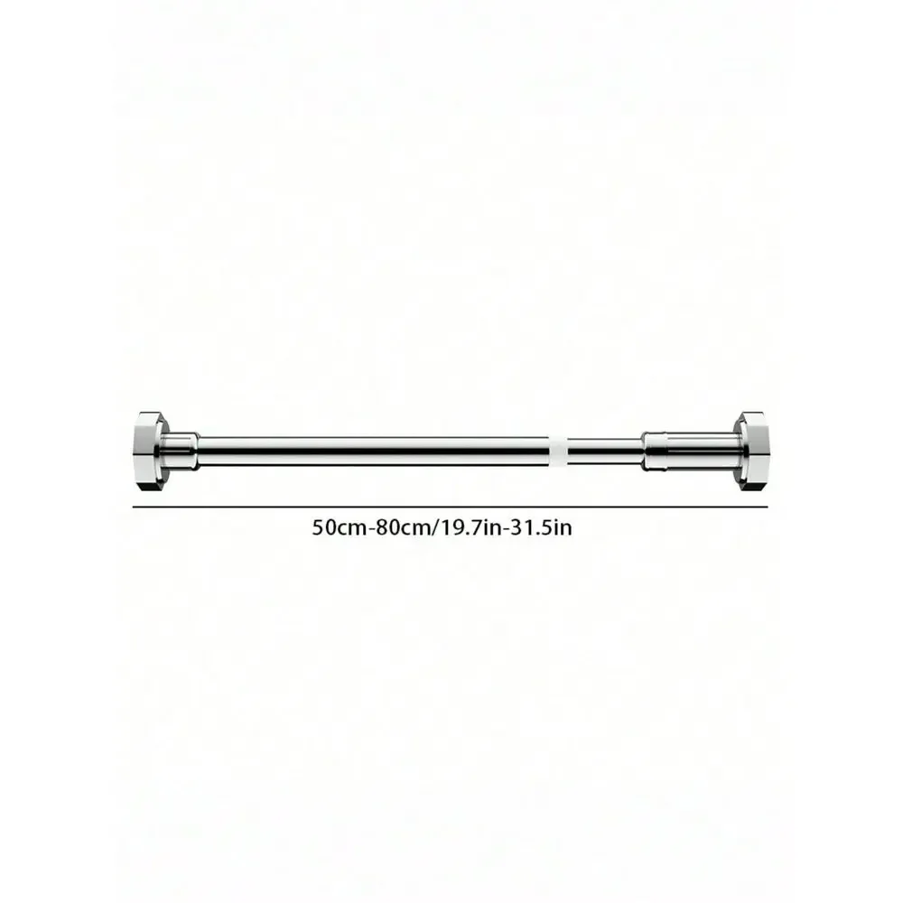 5080 70120 90160cm Adjustable Stainless Steel Closet Rod, Expandable Bathroom Towel Bar, Curtain Rod, Wardrobe Hanging Rod, Ret