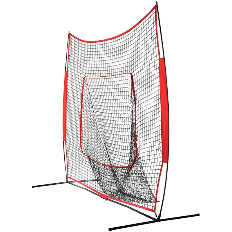 

7x7 ft Softball Baseball Practice Net With Frame Hitting Pitching Batting Catching Backstop Equipment Training Aids Rebound Net