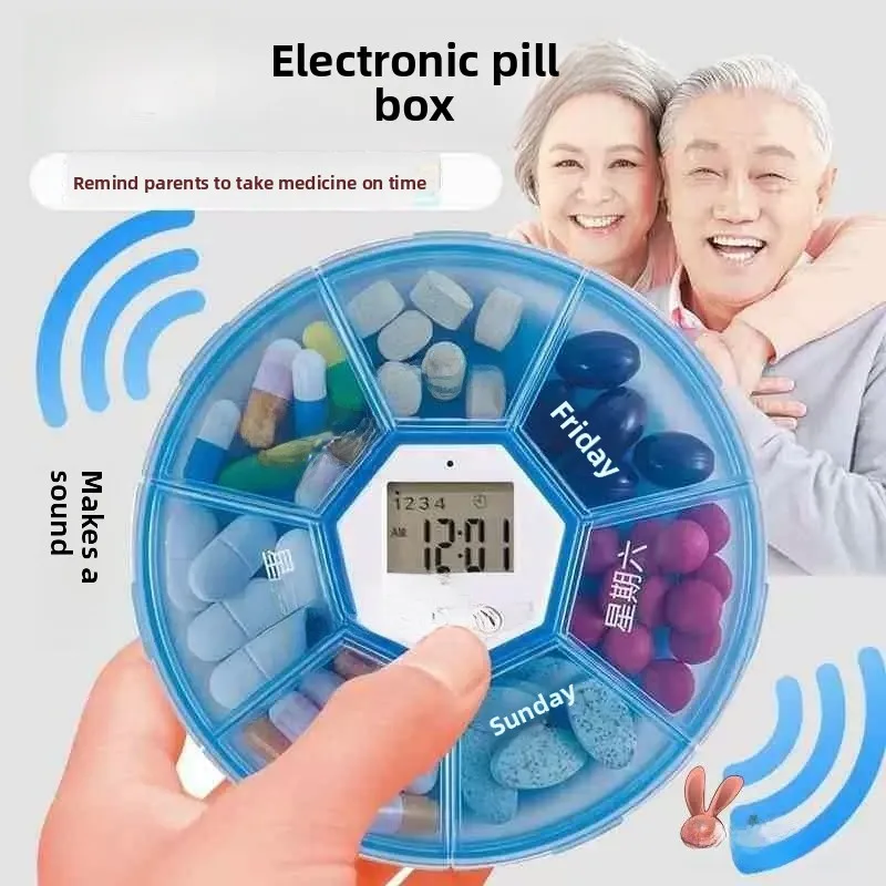 Smart Electronic Portable Medicine Box Timer Alarm Voice Reminder Week Dose Split Seal Box Travel Health Care Organizer