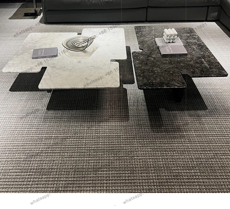 

Итальянский простой роскошный журнальный столик среднего белого цвета из натурального мрамора, современный простой легкий роскошный домашний столик