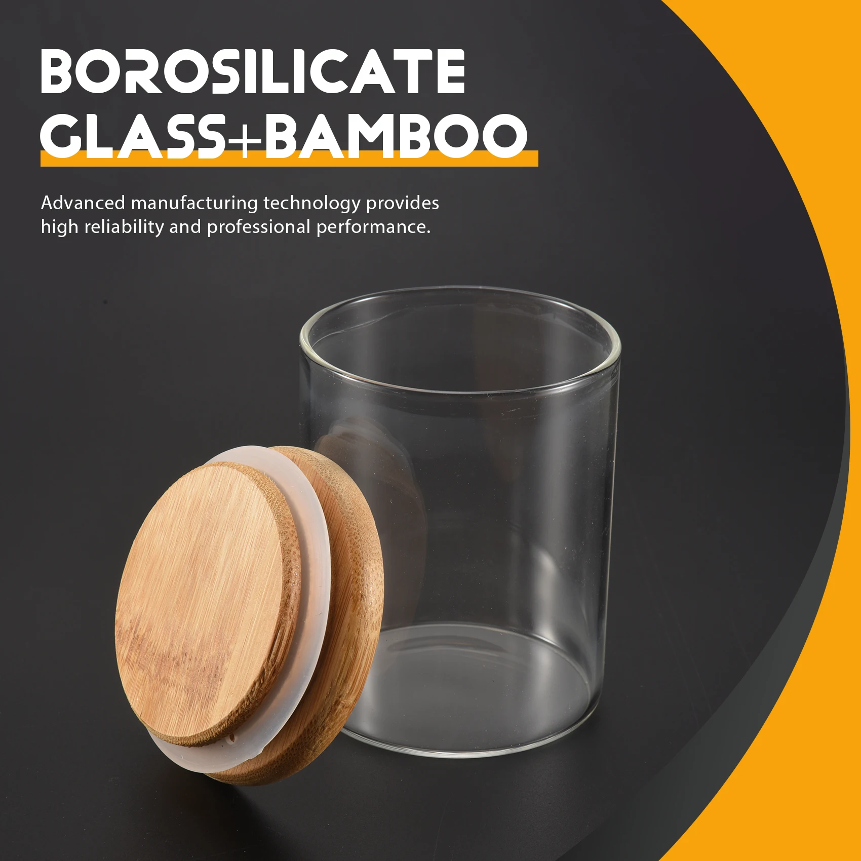 DT39 10Pcs Bamboo Wood Lid Glass Jar Airtight Canister Kitchen Storage Bottles Jars Food Container for Tea Coffee Beans Candy
