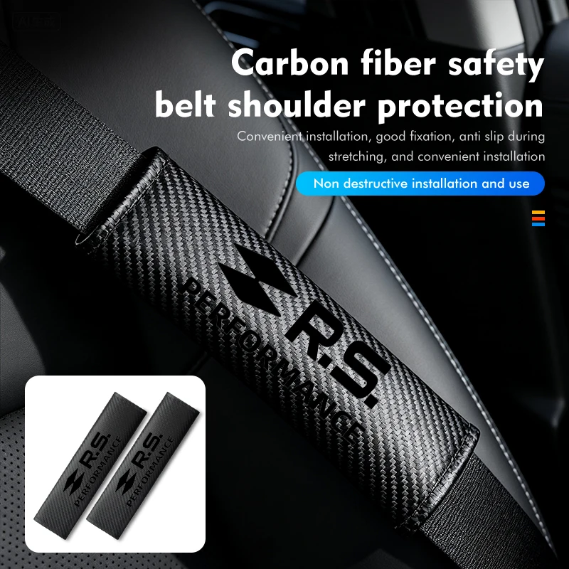 2pcs Car Seat Belt Shoulder Protection Pad Accessories For Renault RS Megan Logan Laguna Clio 3 4 Kadjar Espace