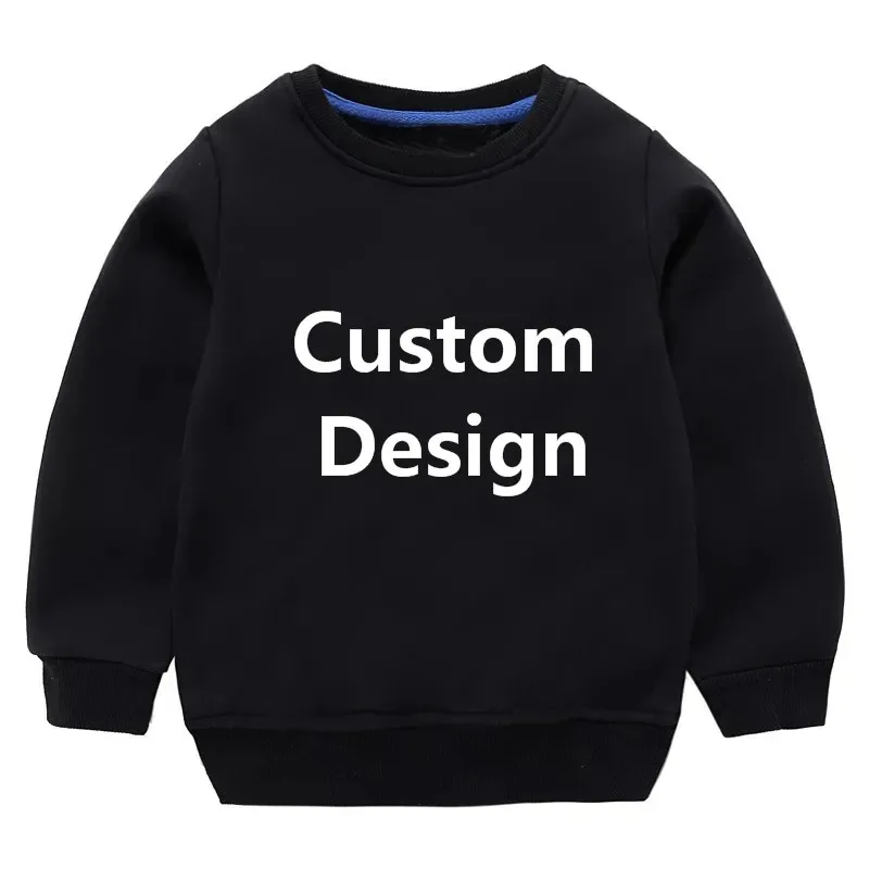 Children\'s pure cotton round neck hoodie with letter printing custom boy and girl hoodie top