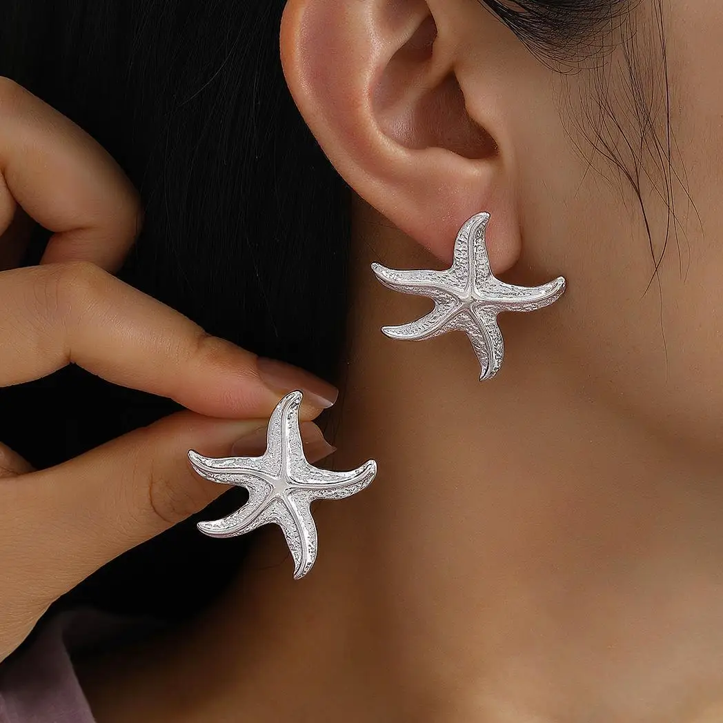 

Oceanic Starfi Earrings for Women Cross-Border Summer Faion Jewelry Sea Star Stud Earrings Trendy Accory