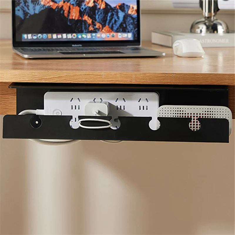 New Under Desk Cable Management Cable Tray Under Desk With Clamp Power Strip Cord Holder No Drilling Sturdy Spacious Supplies