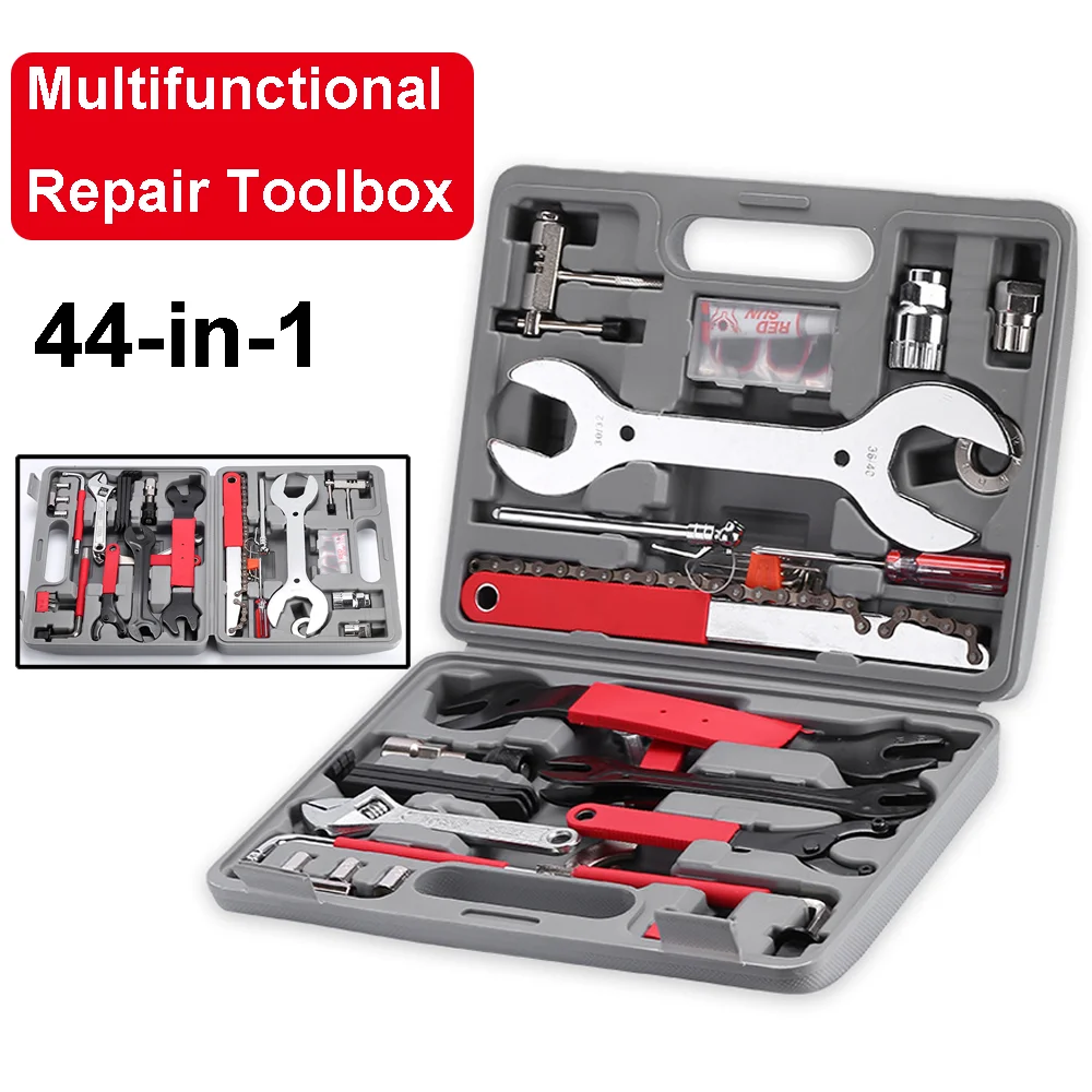 1Set Bike Tool Set for Cyclist Portable Mountain Bike Repair Tools Kit Bicycle Tool Kit Bike Allen Key Tool Socket Spanner DIY