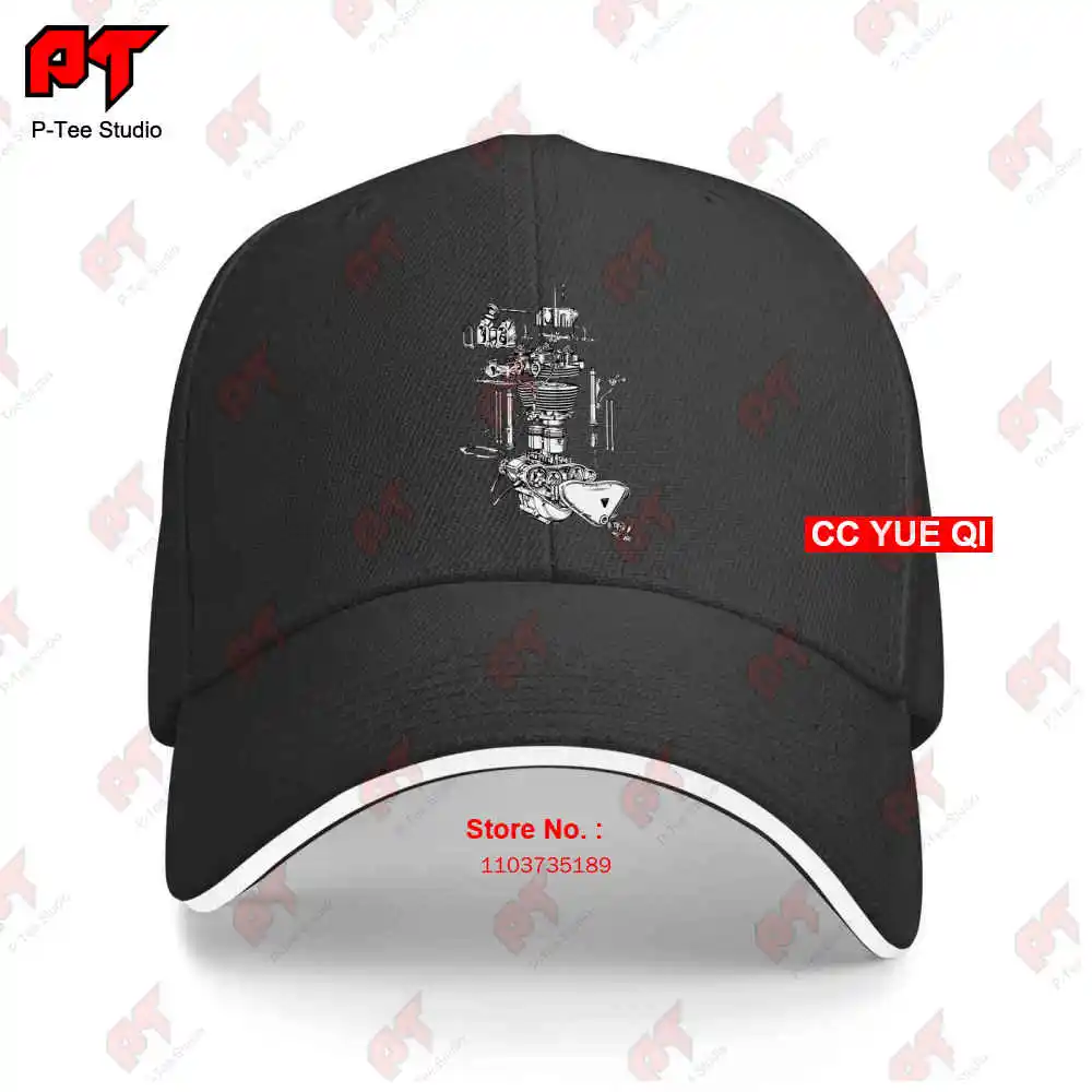 Motorcycle Drag Race Racing 50'S Mechanic Engine Biker Chopper Baseball Caps Truck Cap 69JV