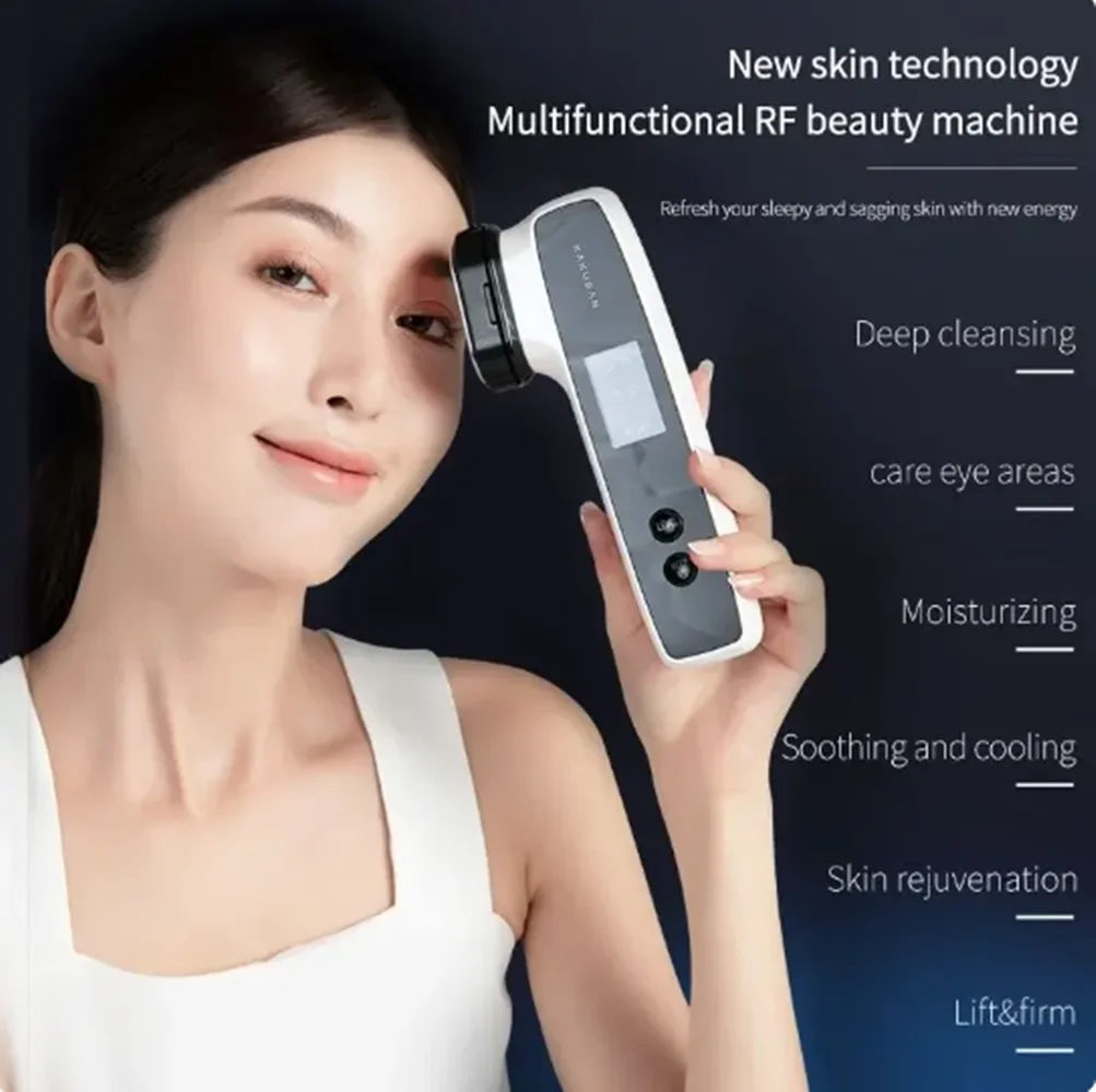 RF facial micro-current compact lifting and pulling compact pores compact skin wrinkles equipment massager