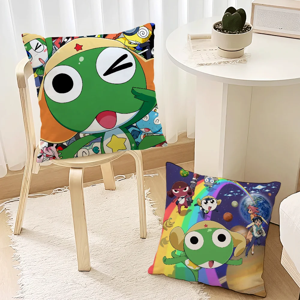 Cartoon K-Keroro Frog Cute For Bedroom Car Coffee Shop Room and Living Room Sofa Decorative PillowCover