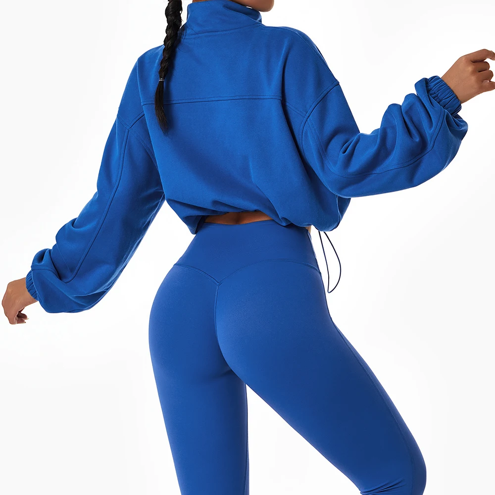 Autumn and Winter Loose Long-Sleeved Casual Sports Sweatshirt Versatile Top Running Cycling Zipper Jacket Sweatshirt Women