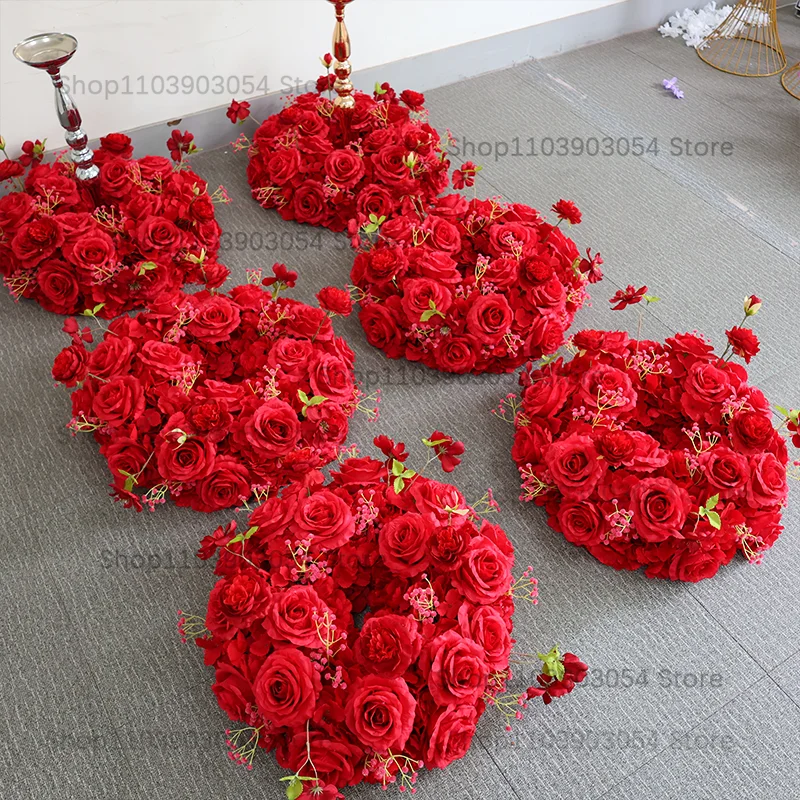 جديد 70/50/40/30/20 سنتيمتر الزفاف الجدول محور زهرة إكليل ، الشمعدان ديكور ، الورد ، الورقة الخضراء ، تشكيلة الأزهار ، عيد الميلاد #5