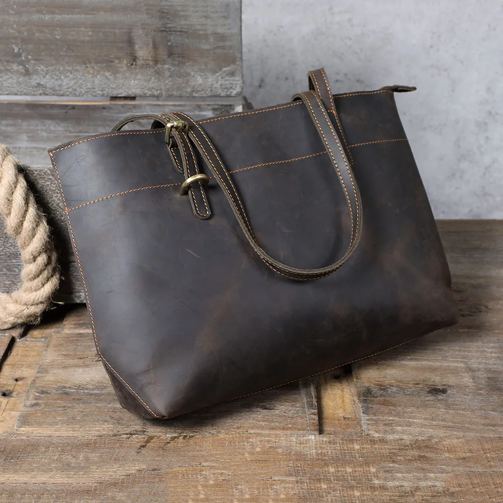 S.WORKER Retro-Umhängetasche aus Vollnarbenleder | Vintage Herren-Umhängetasche für Arbeit & Reisen – Detail 23