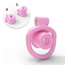 BDSM 2024 Pink Inverted Chastity Cage With 4 Size Cock ring For Man Brutal Adult Games Sissy Penis Ring Adult Erotic Sex Toys18+