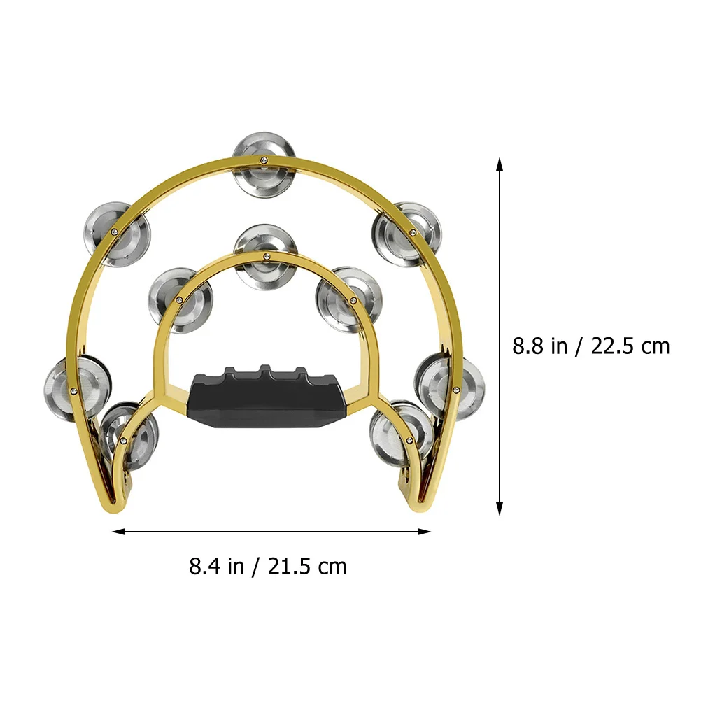 جرس يدوي على شكل صف مزدوج لفرقة حفلات الإيقاع الموسيقية للبالغين Ktv الفصول الدراسية يستخدم الدف ذو الصف المزدوج