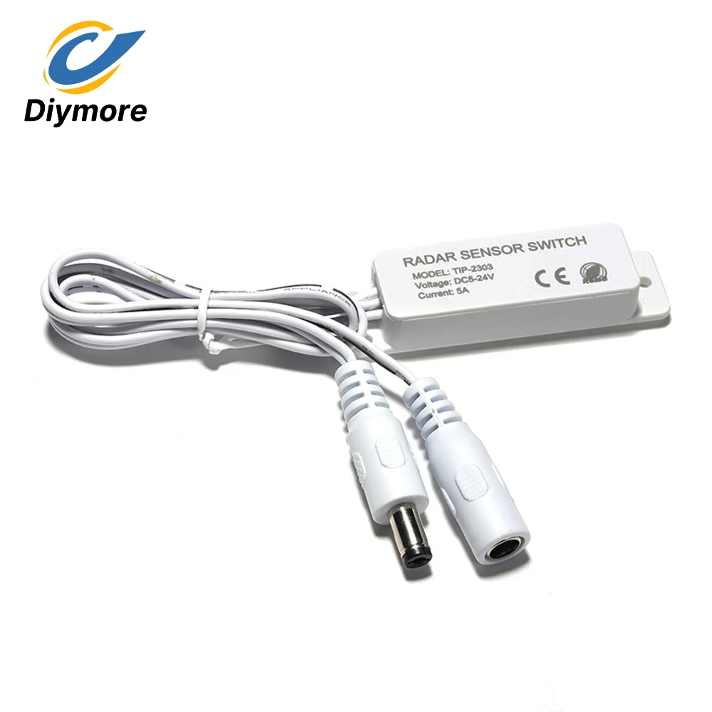 DC5-24V 5.8G Microwave Radar Sensor Switch Controller Body Sensor On/Off for PWM LED Monochrome Strip Light 5-8m