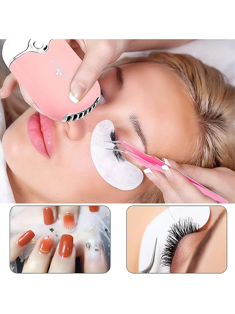 Eyelash Fan Hair Dryer Mini Cute Small Fan Rechargeable Planting False Eyelash Dryer Air Conditioner Neck Fan Portable 2026