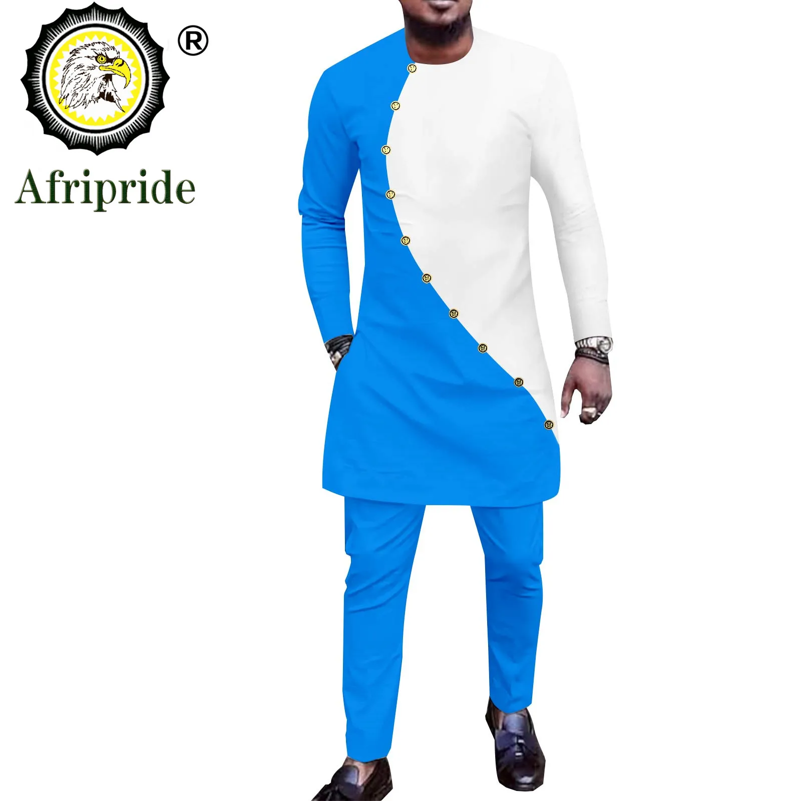 African 2 Piece Set for Men Dashiki Single Breast Shirts and Pants Sets Dashiki Outfits African Suit Tribal Tracksuit A2216113