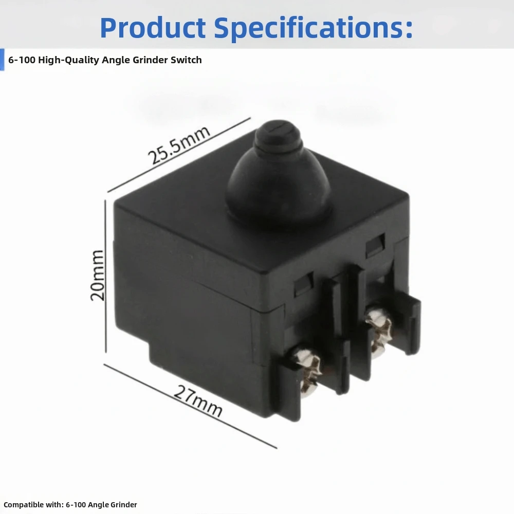 Durable Push Button Switch Electric Power Tool 100mm 4 Inch Fit Power Tool Switch Polisher Compatible Replacement Switch