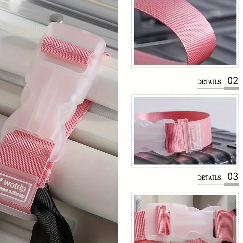 مجموعة مكونة من 3 قطع من أشرطة الأمتعة - تصميم بإبزيم قابل للتعديل، ملحقات متينة للسفر في الهواء الطلق، مناسبة لحقائب السفر، معدات المشي لمسافات طويلة