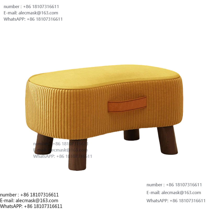 

Modern Style Creative Wooden Coffee Table Ottoman Portable for Bedroom Living Room Home Use Accepts Leather