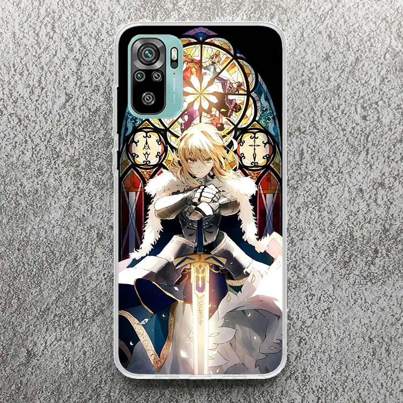 Fate Zero Stay Night Saber Print Soft Case for Xiaomi Redmi Note 11S 11T 10S 9S 8T 12 11 10 9 8 11E Pro Plus 7 Phone Shell Patte