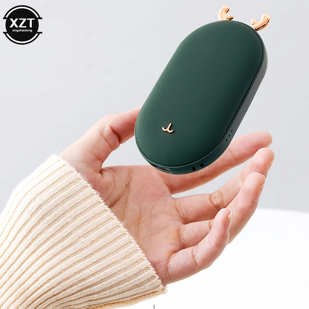 Winter Durable Useful Aluminum Alloy Heater Battery Pocket Warmer Portable USB Hand Warmer Cute for Mobile Power Hands Warmer