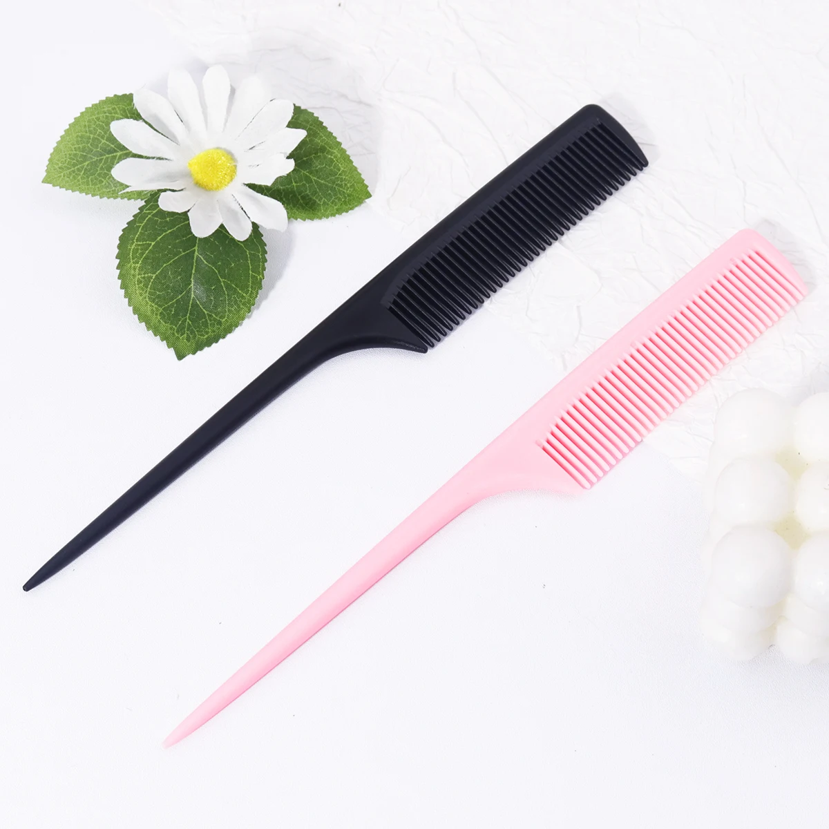 

2pcs mouse tail comb set-anti-static,pointed tail comb,hair dye comb,hair cutting steel needle comb,Special for real hair wigs