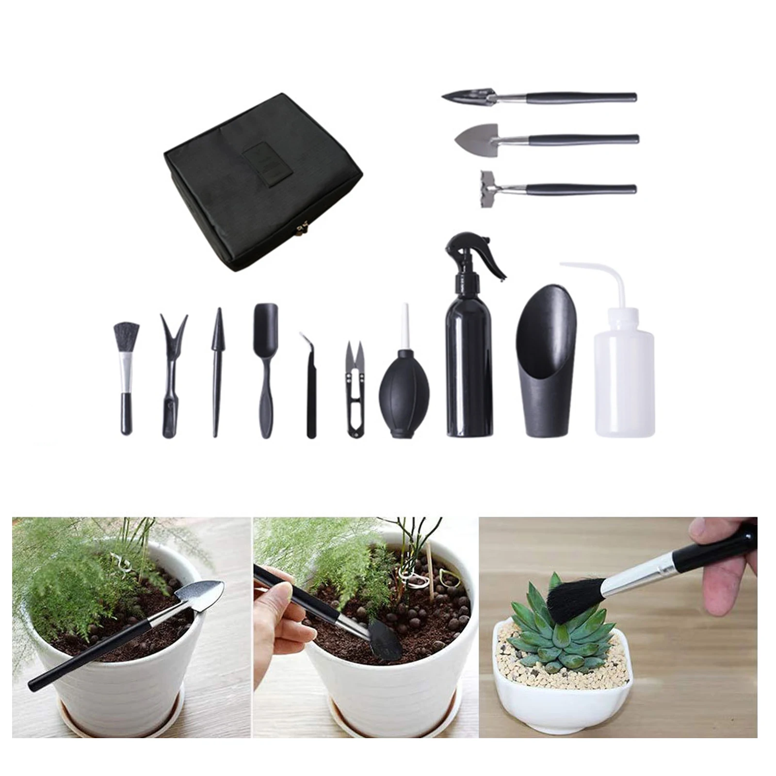 

13pcs Garden Planter Kit Succulent Plants Tools Mini Garden Hand Tools Set Indoor Bonsai Miniature Transplant Seedling Tool Gift