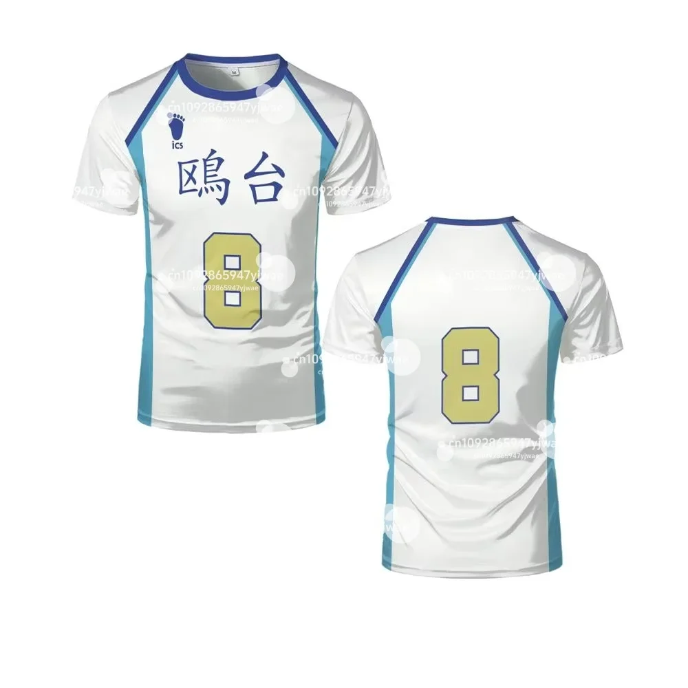 الرجال شعبية Haikyuu قميص الانمي ساكوراي المدرسة الثانوية زي كرة طائرة شينغهاي تاكاي تأثيري قصيرة الأكمام ملابس للرجال