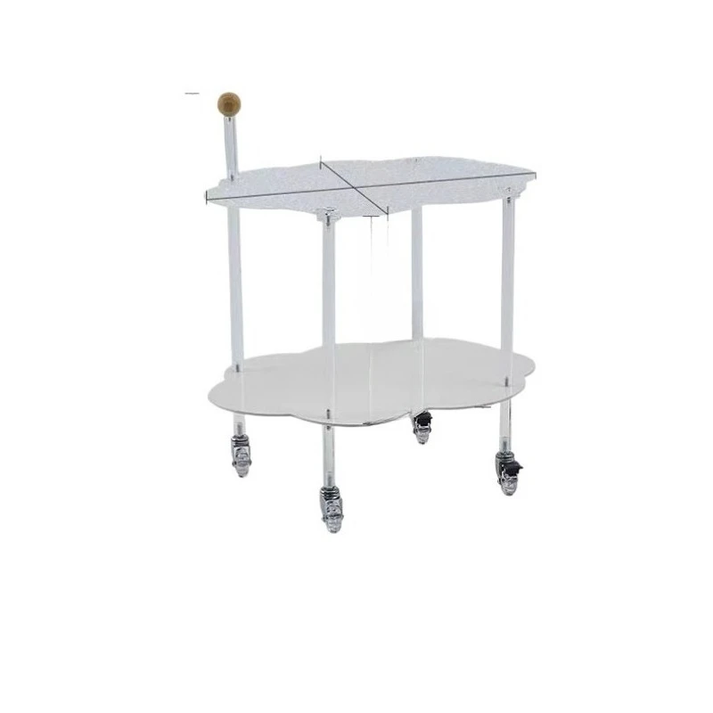 

ins Internet celebrity cloud coffee table rack trolley dining car movable living room sofa acrylic edge table
