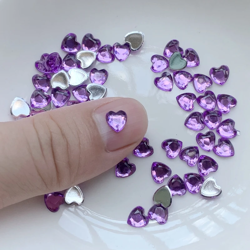 100pcs 3D Nail Decorations Cute Butterfly Heart Shape Nail Art Designs Acrylic Jewelry DIY Manicure Accessories Tools 6mm -HR68