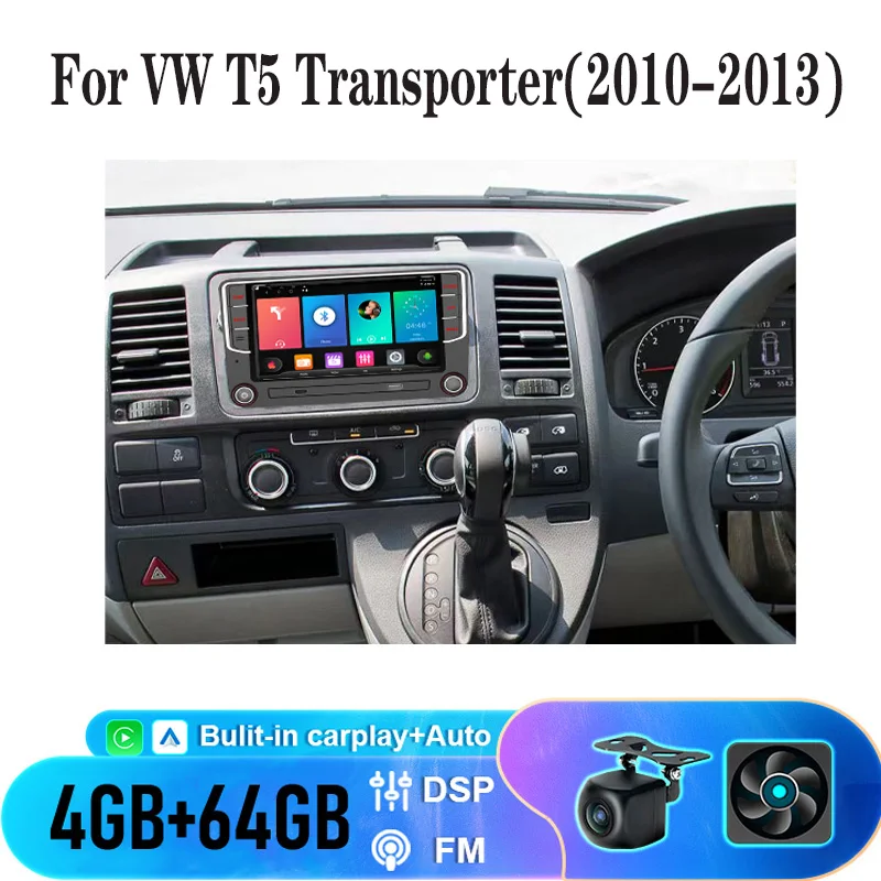 7‘’  Android Car Radio For VW T5 Transporter (2010-2013) Multimidia Video 2din Carplay Player Navi Head Unit