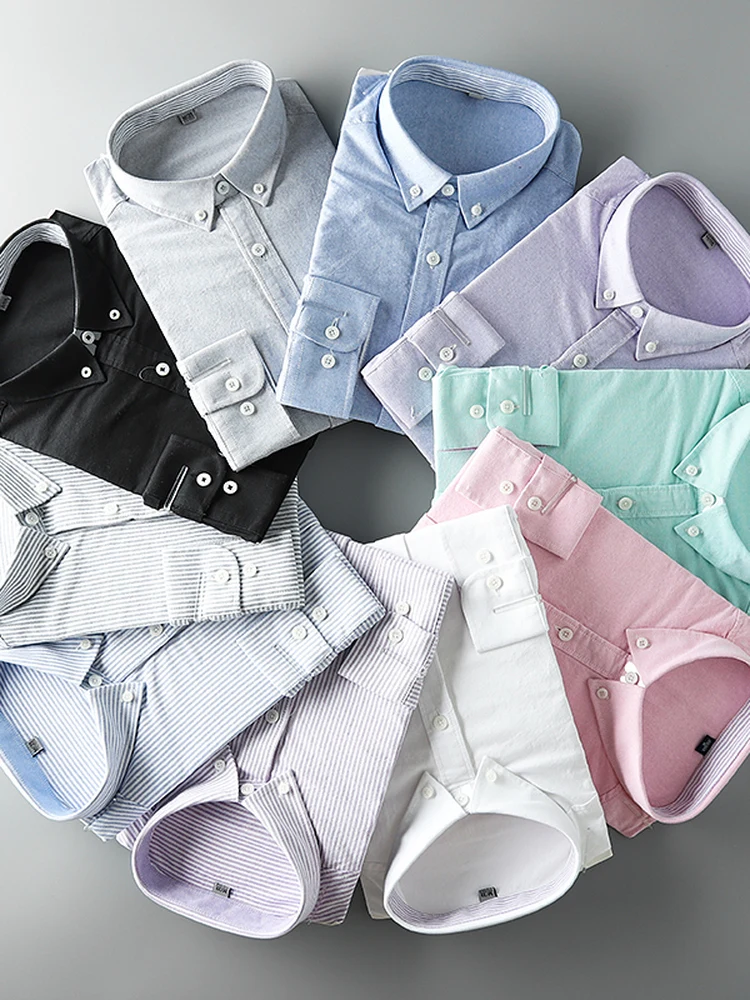 ハイティード オックス ウィーブ メンズ ロングスリーブ カジュアル イルト 純綿 秋新色 ファッショナブル シルエット スタンドフィット