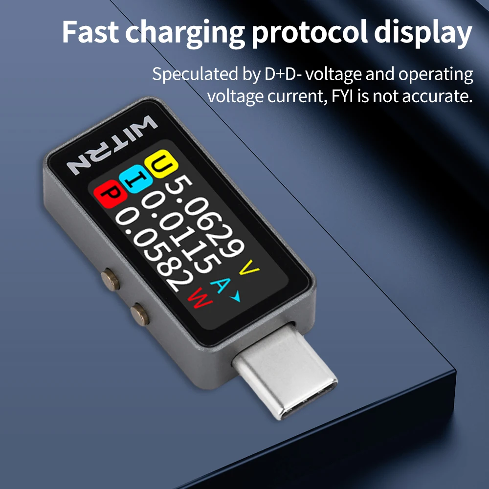 0.96inch Color IPS Multi-function Voltage Ammeter Power Meter Type-C Phone Charging Tester Bidirectional Current DC 4~28V 0~6A