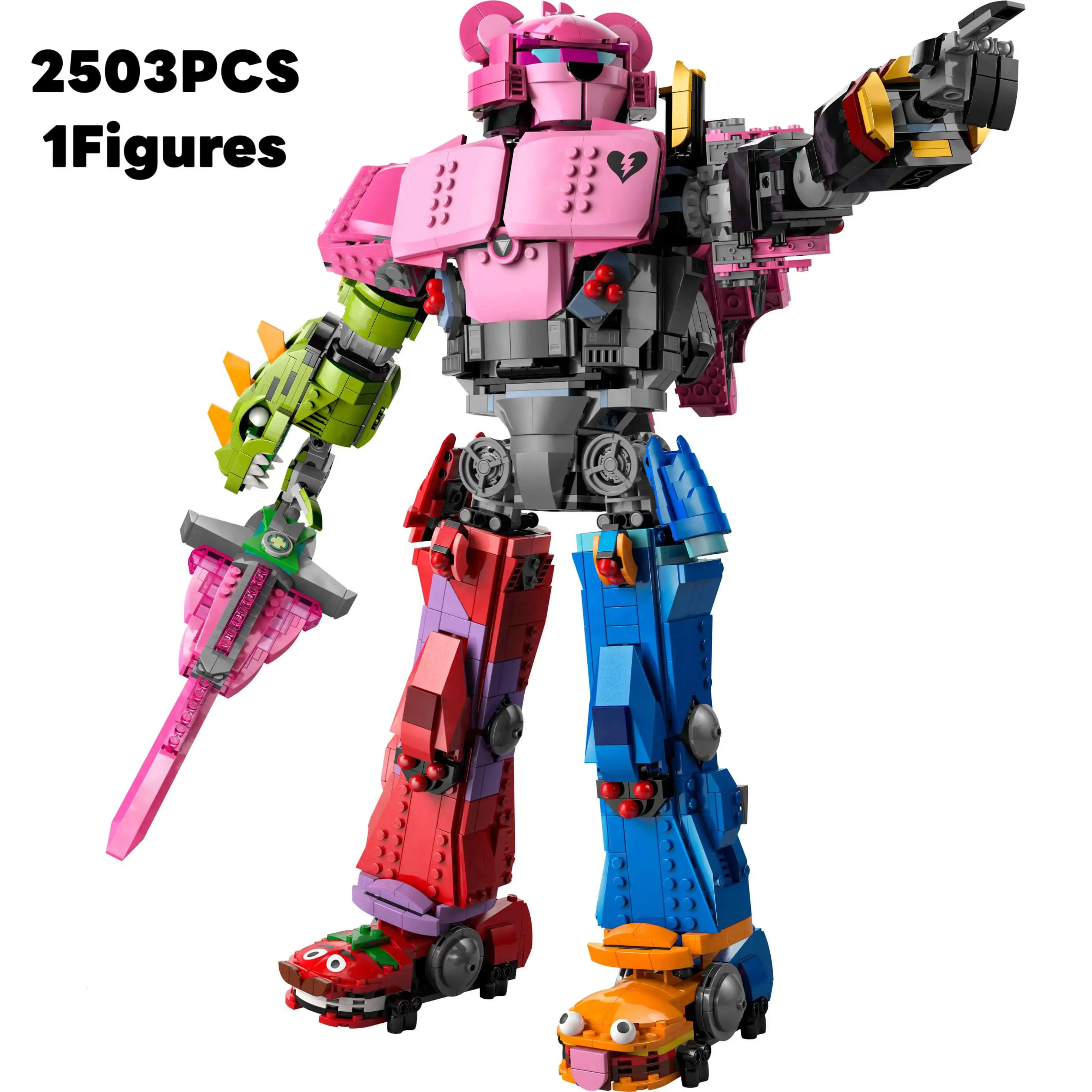 

MOC Colorful Team Leader Compatible 77078 Building Blocks Action Robot Bricks Toys Kid Birthday Gifts