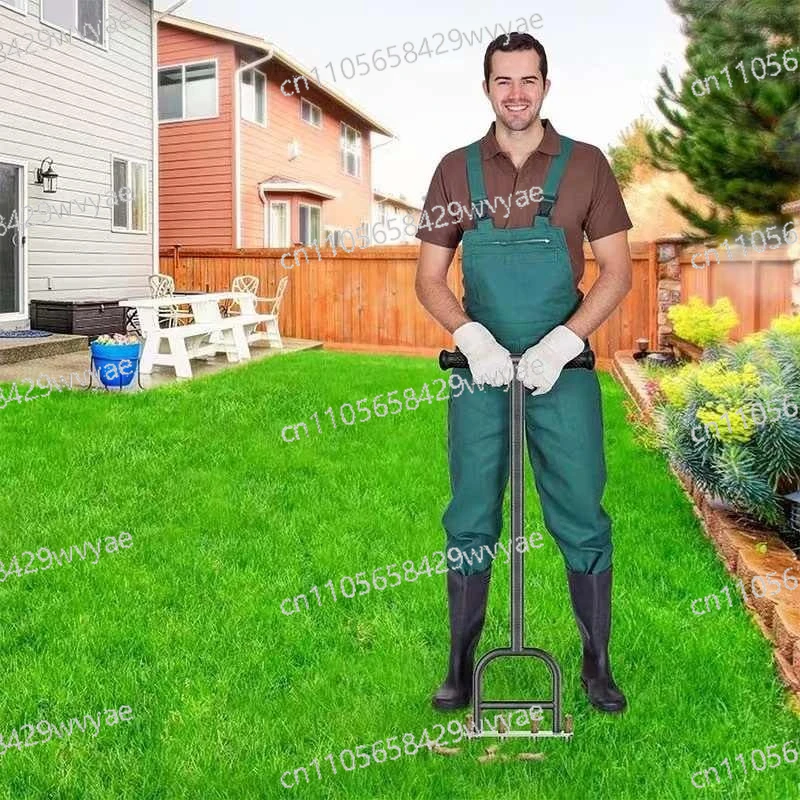Manual Soil Loosening Tool, Heavy-duty Lawn Nail Ventilator with Core Storage for Grass Root Ventilation
