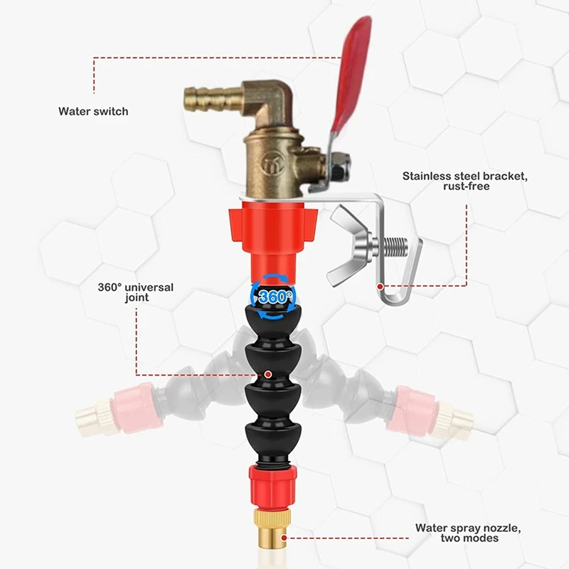 FYBL 4X Dust Remover Water Sprayer Nozzle for Angle for Grinder Milling Machine Coolant for Mister CNC