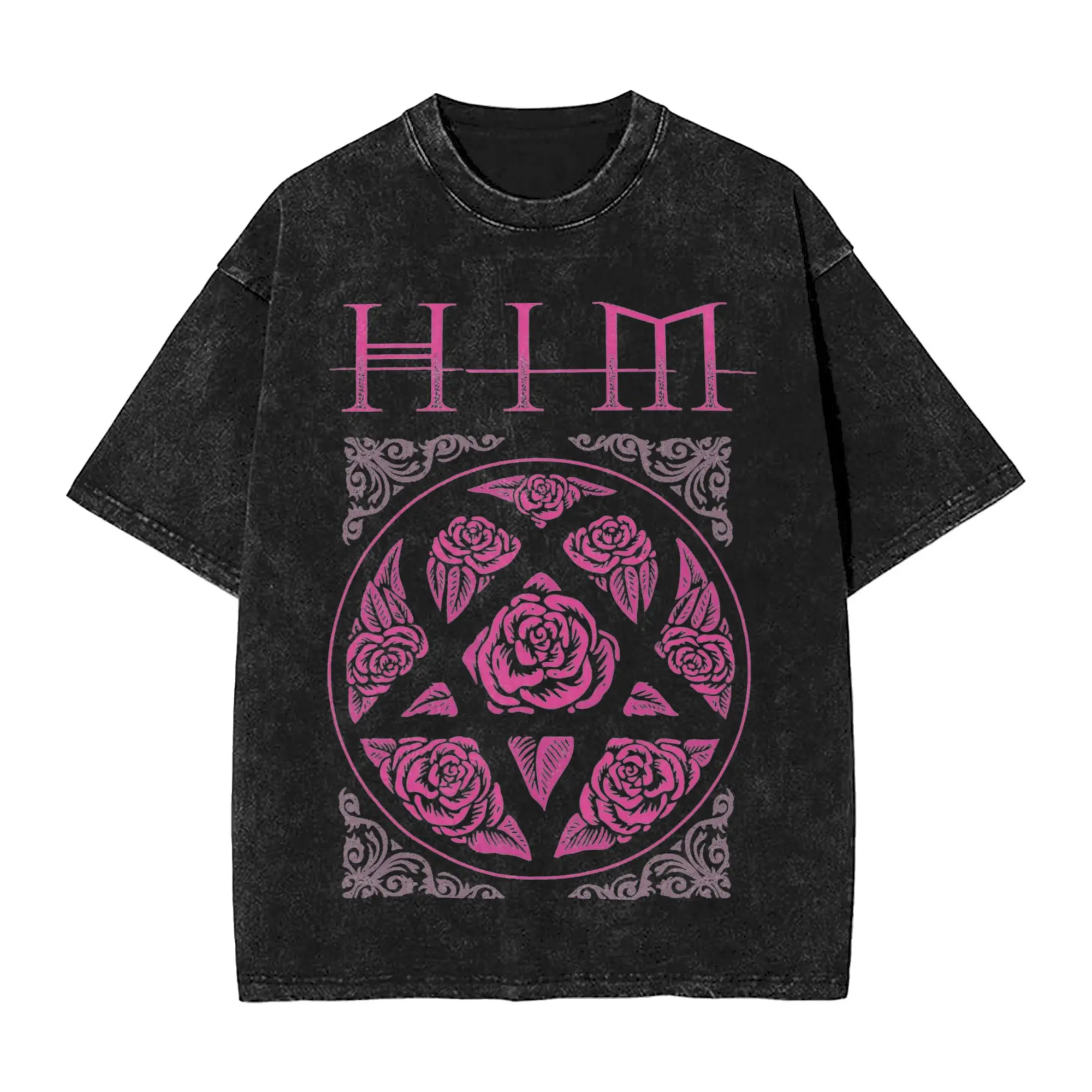 

Him Band Ville Valo T-Shirt Summer Heartagram Love Metal Y2K Funny T-Shirts Cotton Leisure Tshirt For Men Short Sleeve Tops