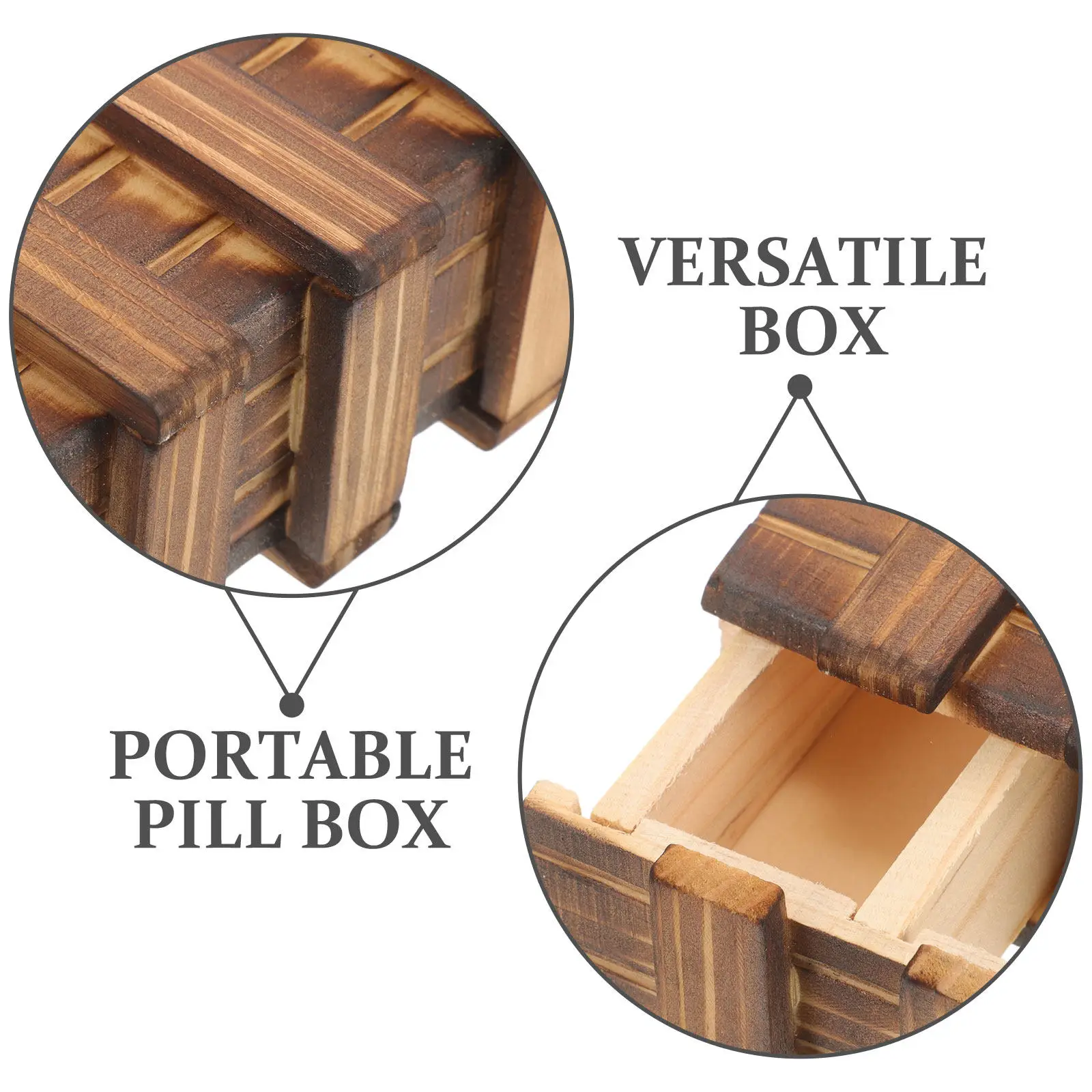 Wood Car Storage Discreet Small Hidden Pill Case Household Jewelry Cash Holder Safe Organizer Hidden Storage