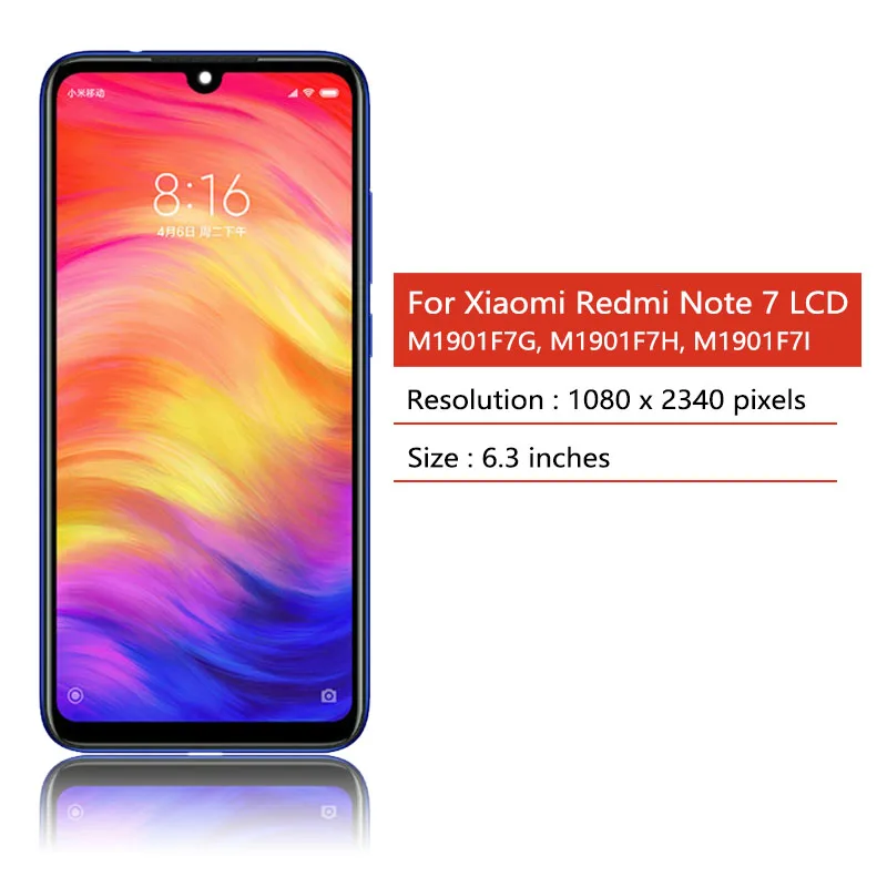 100% Tested For Xiaomi Redmi Note 7/ Note 7 Pro LCD M1901F7H M1901F7G Display Screen Touch Digitizer Assembly Note 7 / Note 7 Pr