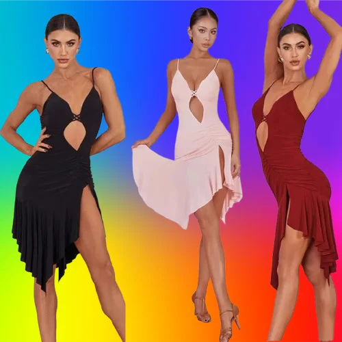 

latin dress sexy latin competition latin dressTango Salsa Cha Cha Samba Rumba dress red black 2430