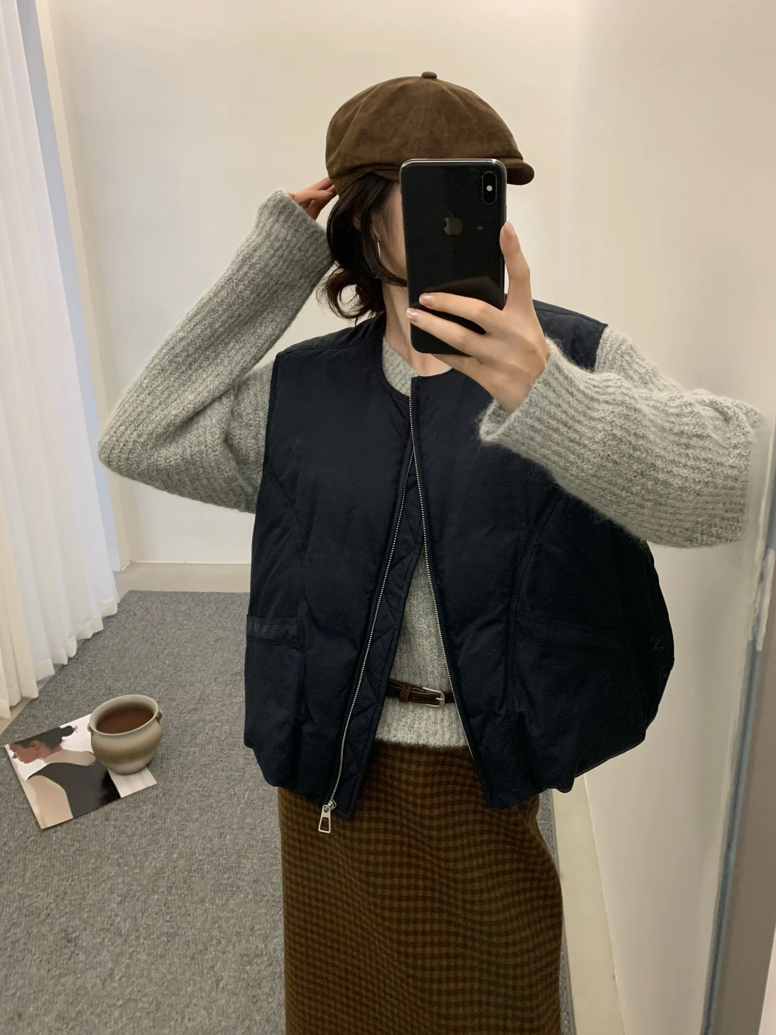 

Корейский утепленный жилет свободного кроя с круглым вырезом, модный, для похудения, для многослойной носки, осенне-зимний, термопуховый жилет 5ED900