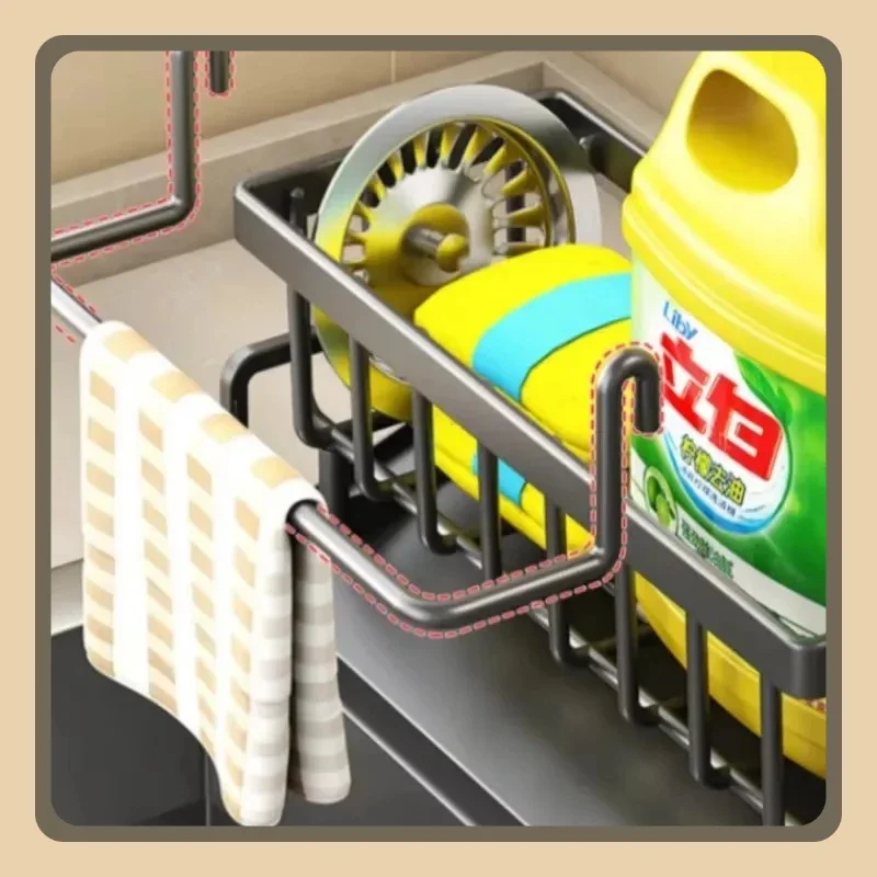 رف المطبخ خرقة تخزين الصرف الرف لا لكمة تخزين الرف المنزل رف توابل صنبور مصرف بالوعة الصرف الرف اكسسوارات المطبخ