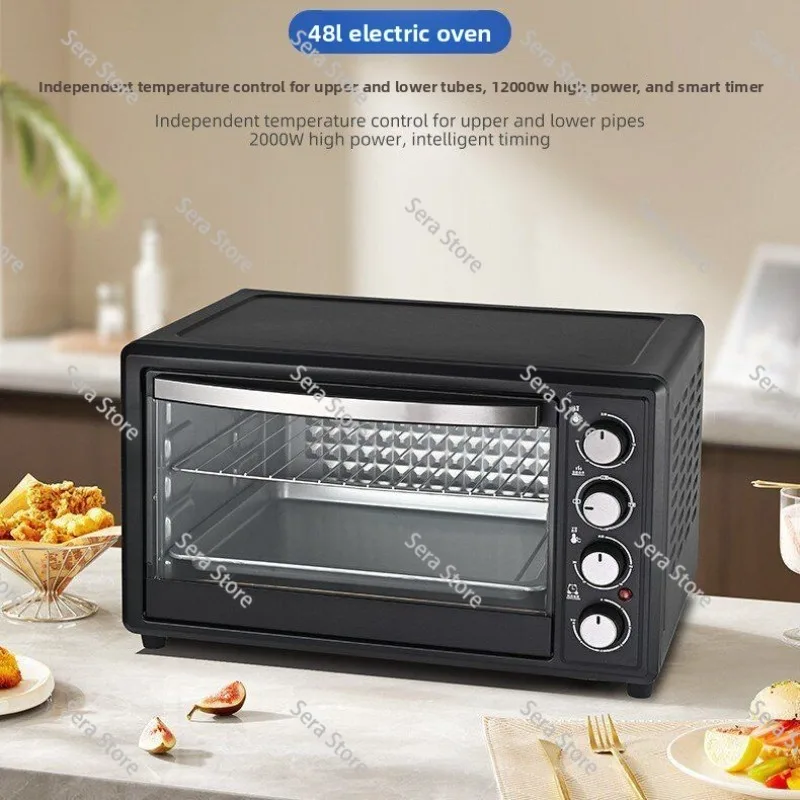 Toaster Oven Pizza Convection Oven Baking Large Capacity 48L Stainless Steel Electric Convection Oven 2000W Multi-Function